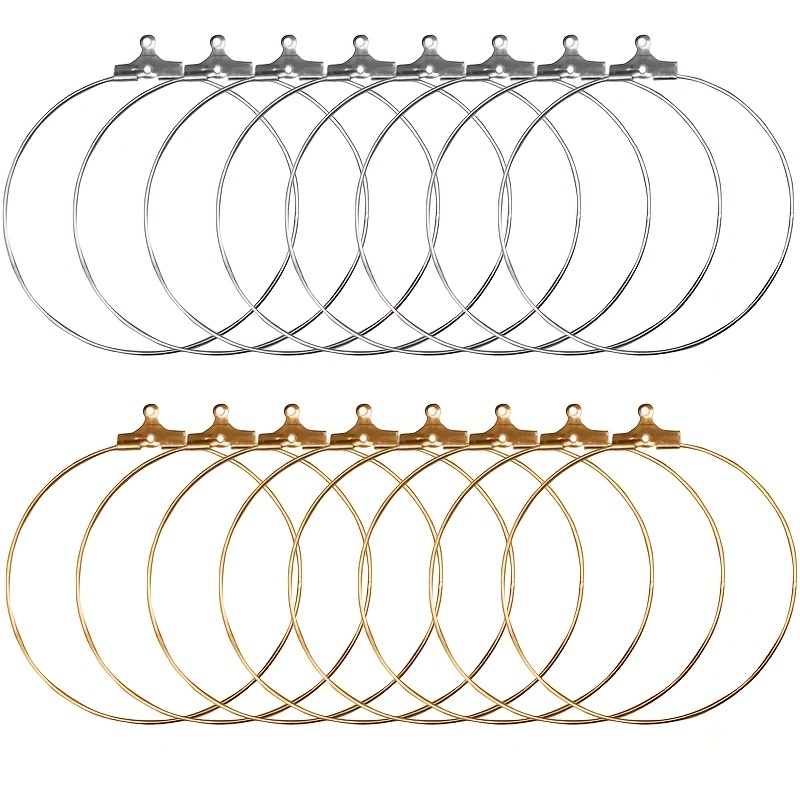 Big Circle Wire Hoops 20 25 30 Ear Wire Hooks For Jewelry - Temu