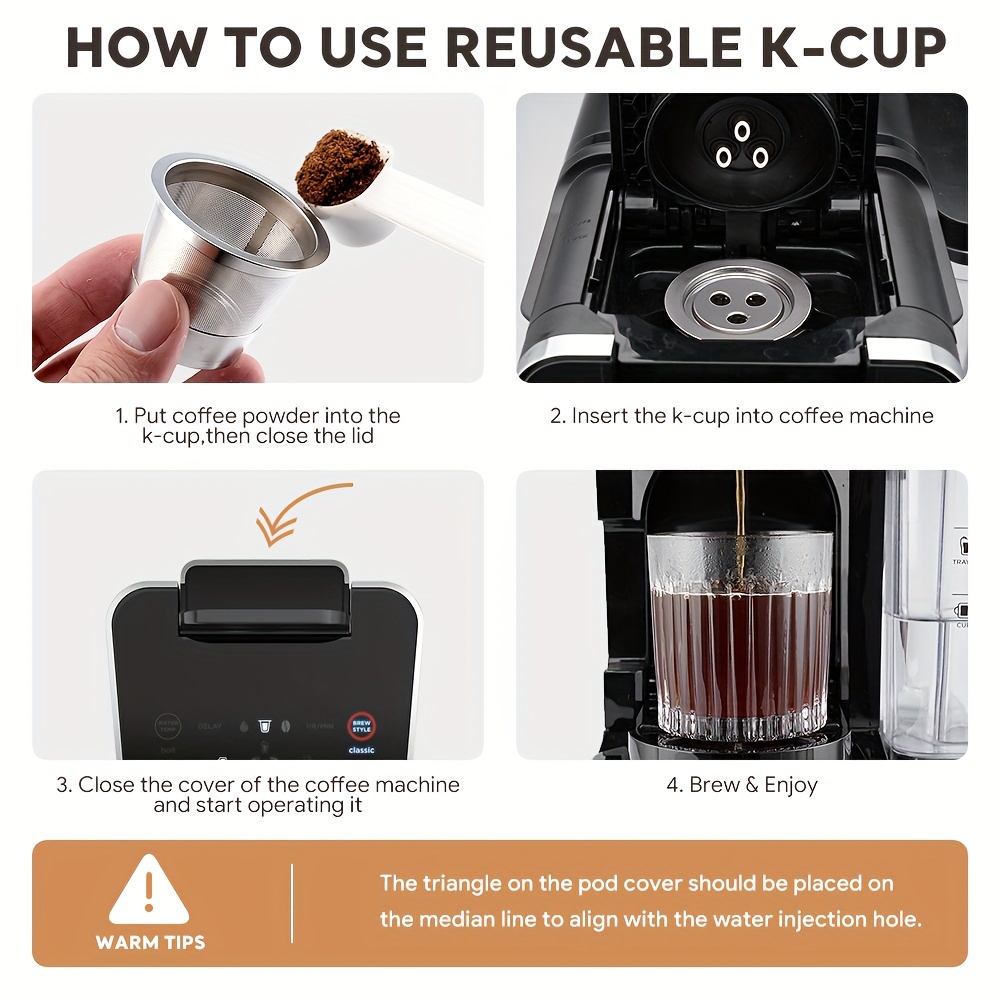 Stainless Steel Reusable K Cups Compatible With Ninja Dual Brew Coffee Maker,upgraded  K Cup Reusable Coffee Pods,permanent Reusable Coffee Filters For Ninja  Cfp201 Cfp 300 Cfp301 Cfp305 Cfp400 - Temu Australia