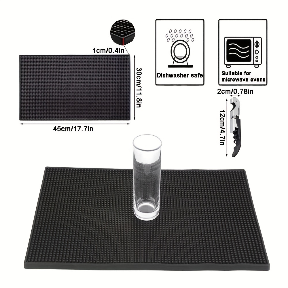 Bar Mat Spill Mat for Home Bar Decor for Home Durable Rubber 11.8