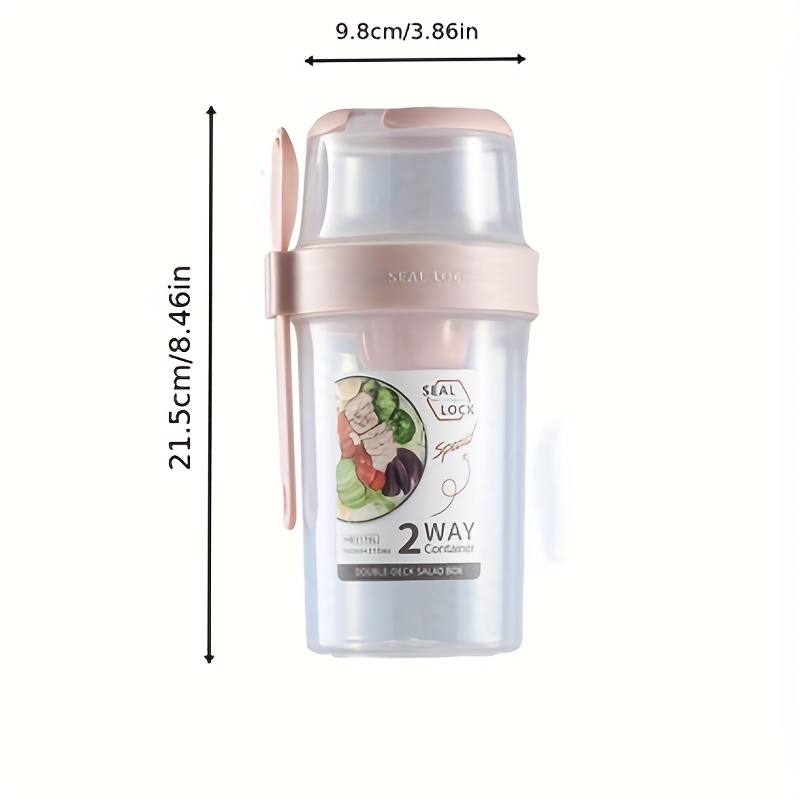 Leakproof Portable Breakfast Bottle With Sauce Box, Fork, And Bpa-free  Container For Yogurt, Oatmeal, Milk, Salad, And Vegetables - Perfect For  Healthy Eating On The Go - Temu