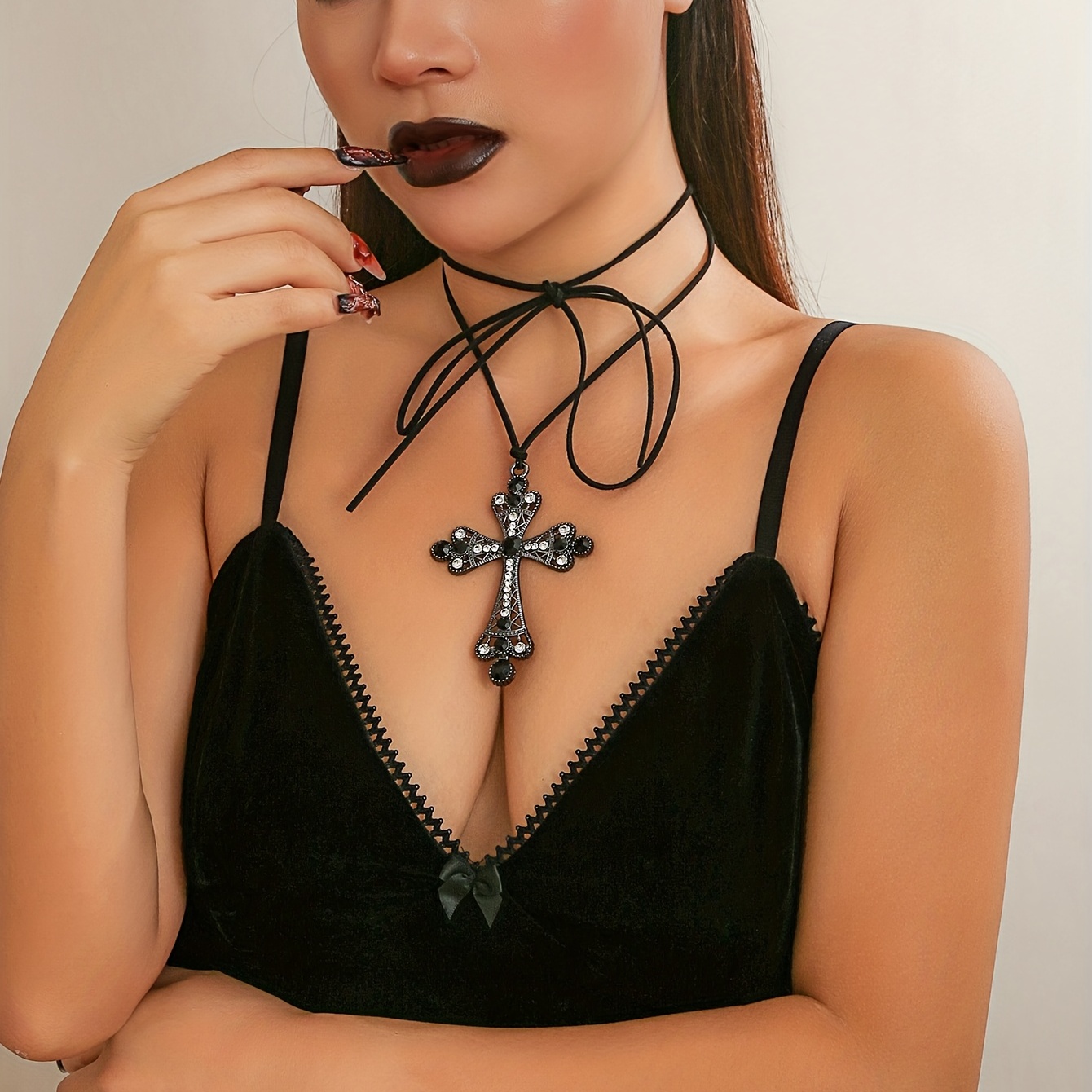 Gothic Halloween Exaggerated Large Cross Pendant Necklace - Temu