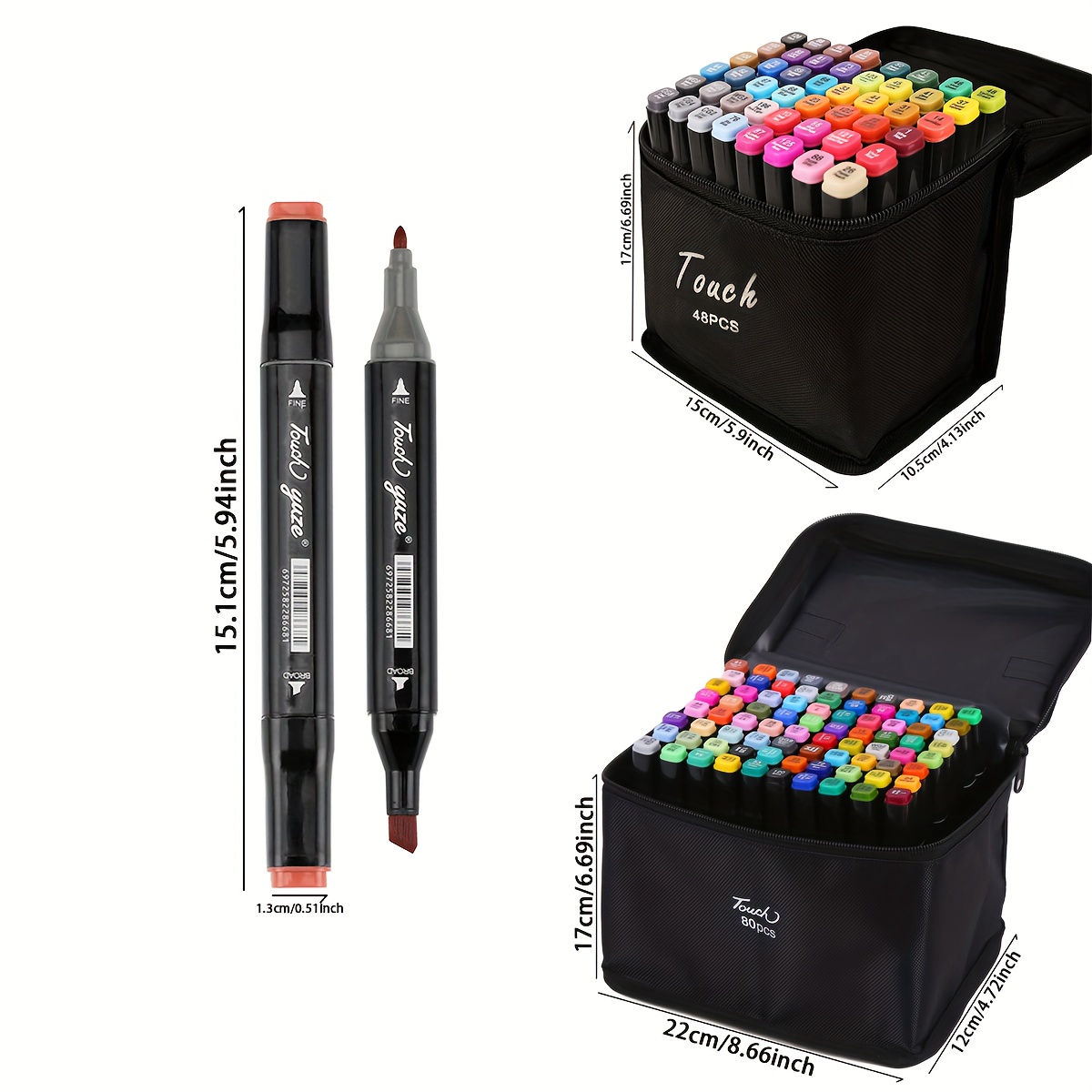 Touch Double Headed Oil Based Art Marker Set of 80