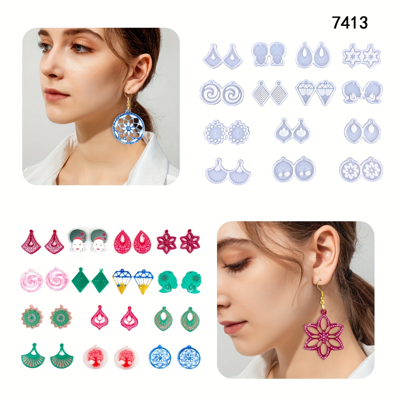 Earrings Resin Molds Silicone Irregular Earring Pendants - Temu