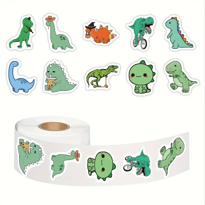 Dinosaur Stickers Roll Cute Dinosaur Sticker Decals Water - Temu