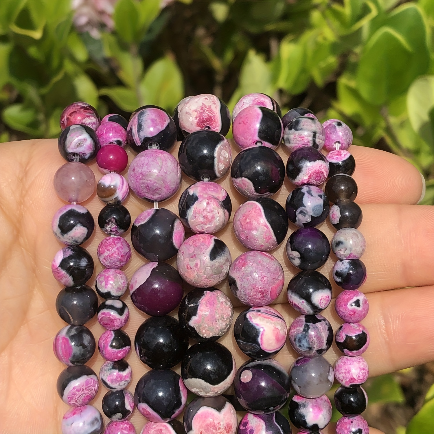 Natural Stone Purple Dragon Vein Loose Beads For Jewelry Making