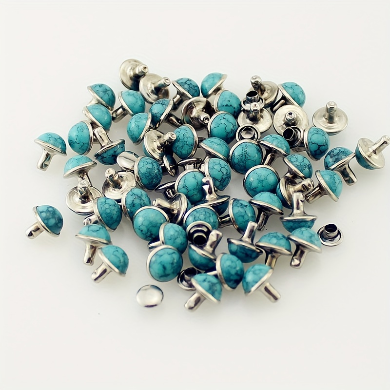 50pcs Rivets for Clothing Studs Spikes for Crafts Turquoise Rivet Clothing  DIY Accessories 