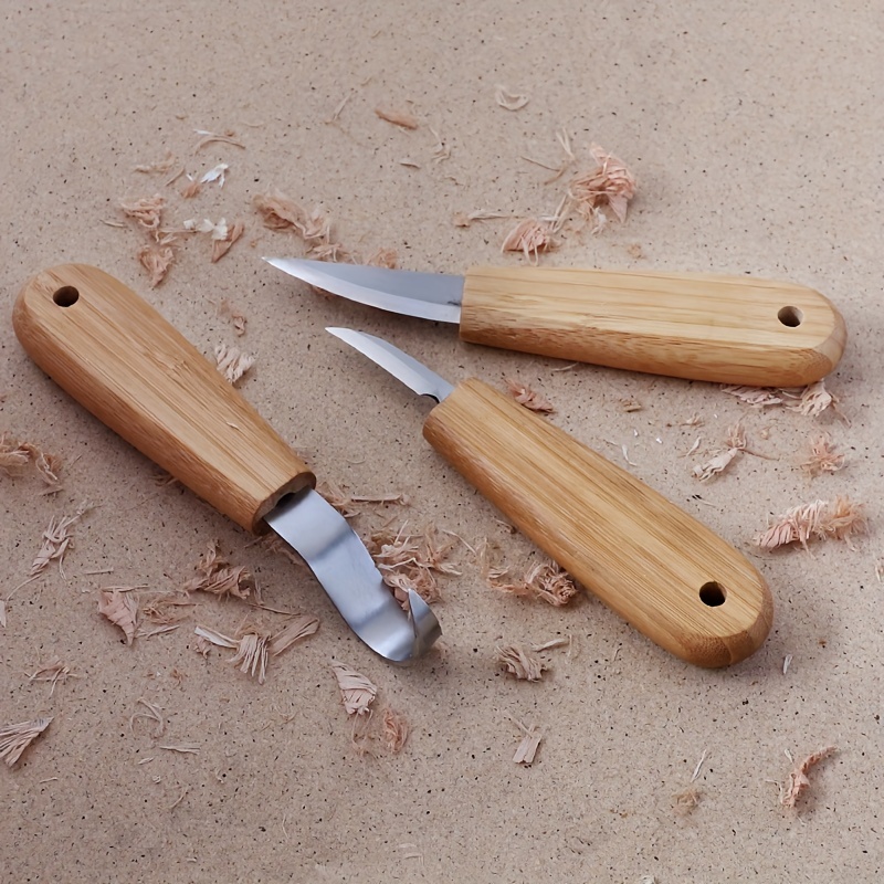 3pcs wood spoon carving hook knife