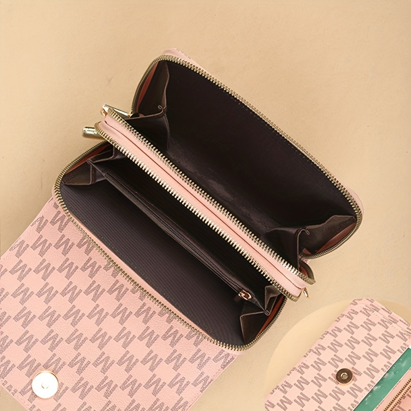 Mini Letter Print Crossbody Bag, Double Zipper Clutch Wallet, Fashion  Shoulder Flap Purse For Women - Temu