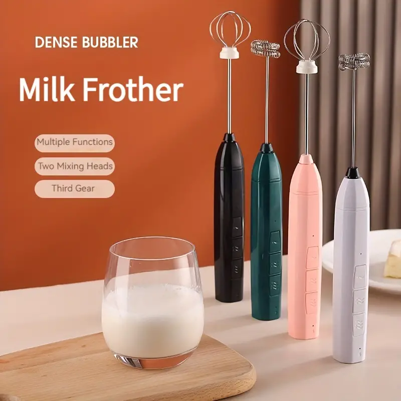 Electric Milk Frother, Usb Charging Three Gears Wireless Egg