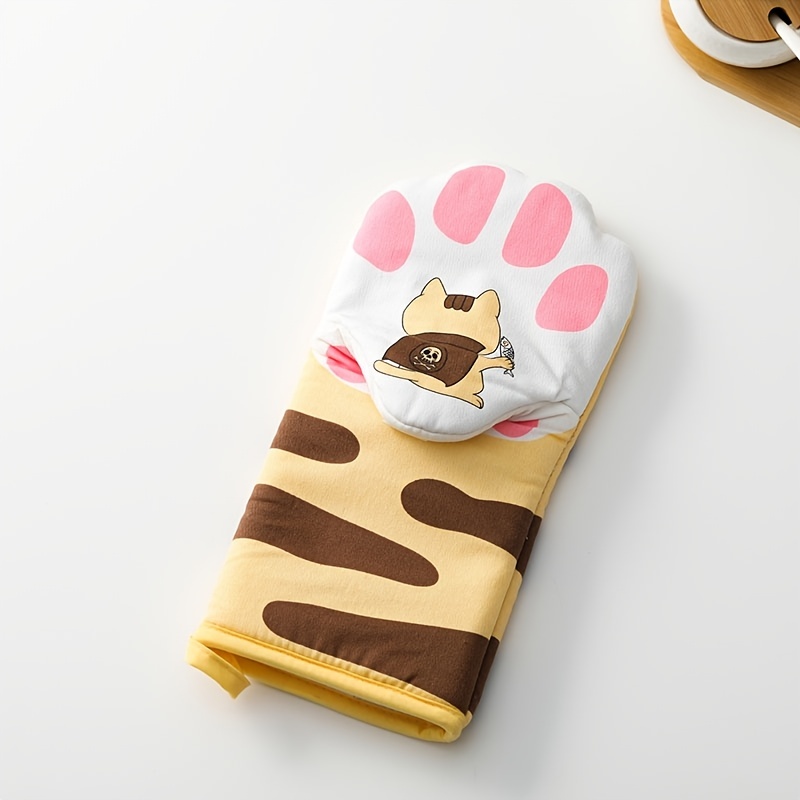 1pc Funny Oven Mitts Kitchen Accessories Cute Cooking Baking Heat Resistant  Kawaii Cat Glove, Gifts For Cat Lover