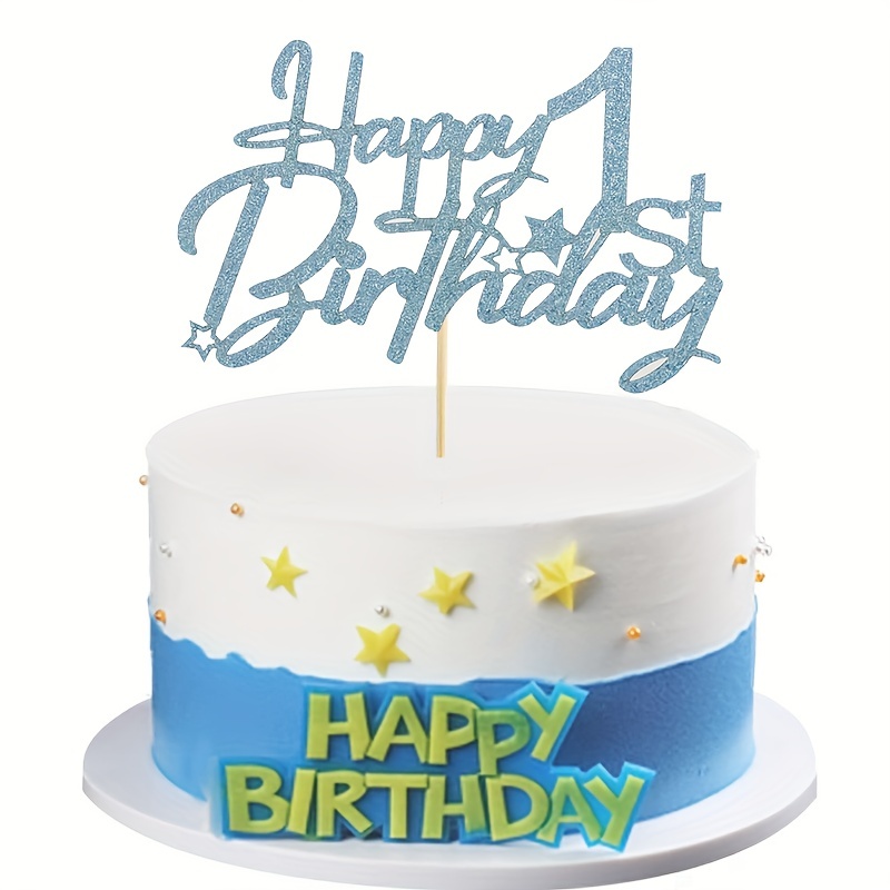  48 decoraciones brillantes para tartas de cumpleaños,  decoraciones para cupcakes de cumpleaños, decoraciones para tartas de  cumpleaños, accesorios de fotos para adultos, niños y niñas (dorado) :  Comida Gourmet y Alimentos