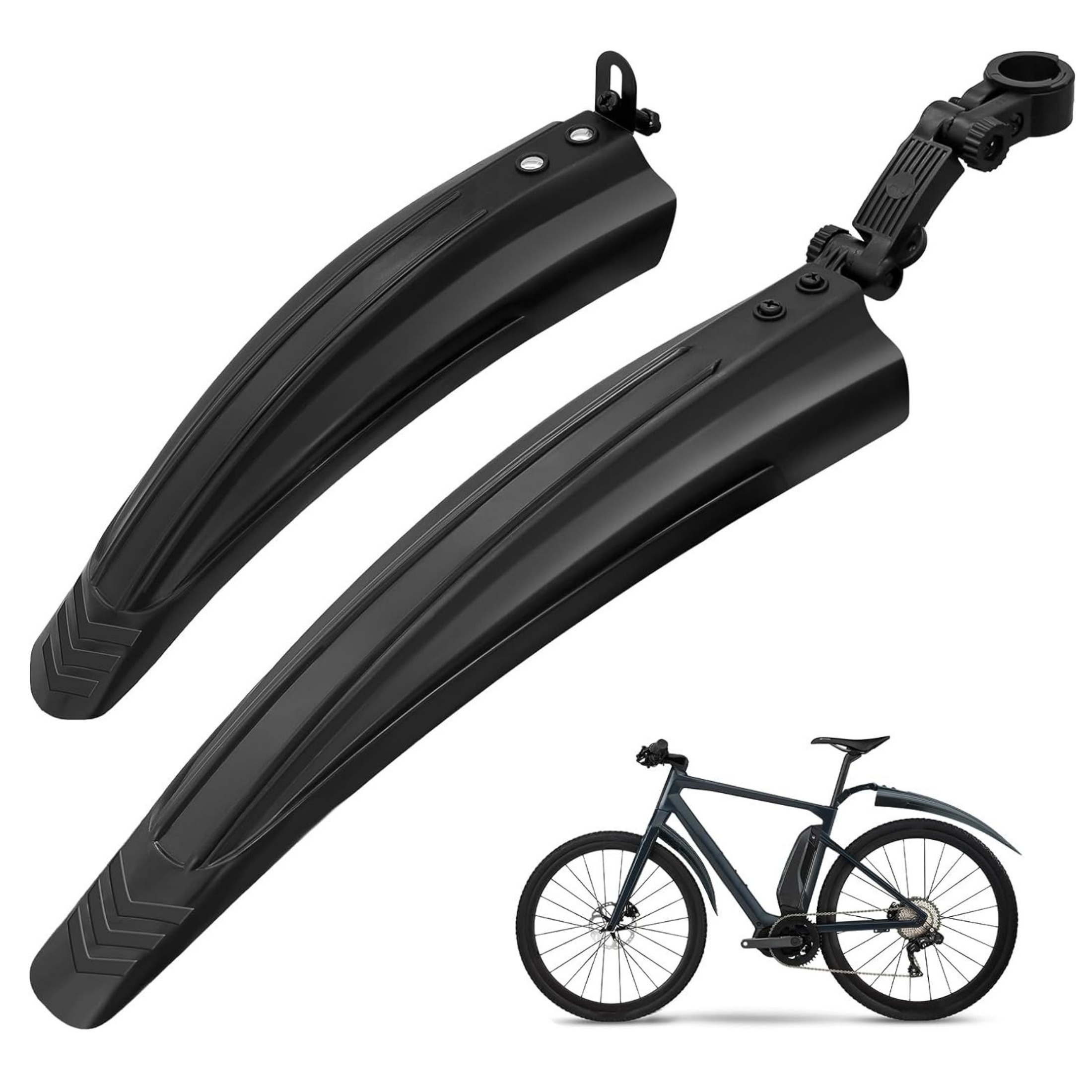 

2pcs Bike Mudguard Set, Portable Adjustable Road Mountain Bike Bicycle Cycling Tires Front And Rear Mud Guard Fenders For Mtb Mountain Road Bike