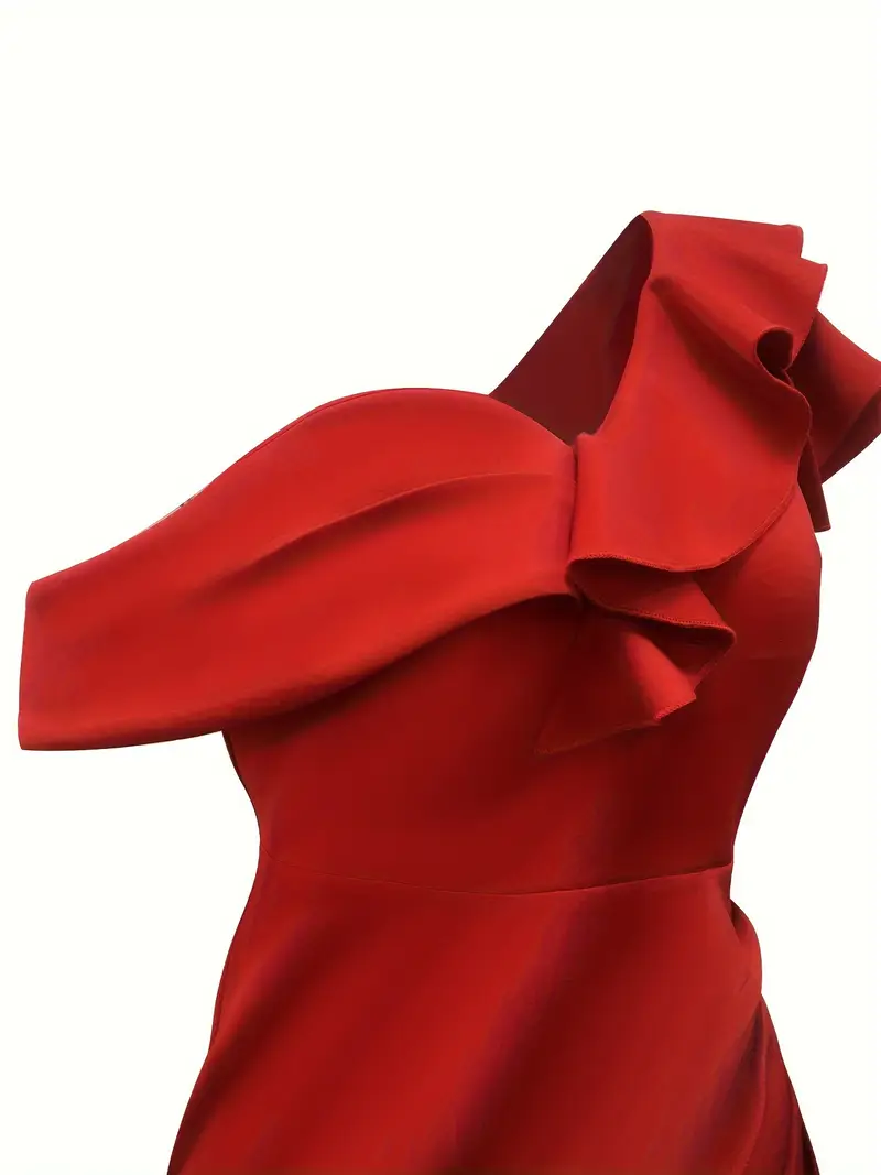 Fashion Solid Flounce Off the Shoulder Irregular Dress Dresses(5 colors) Fashion Solid Flounce Off the Shoulder Irregular Dress Dresses(5 colors)