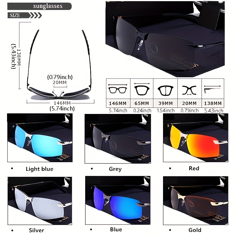 Trendy Cool Rimless Metal Frame Polarized Sunglasses For Men Women Outdoor  Party Vacation Travel Driving Fishing Decors Photo Props Ideal Choice For  Gifts, High-quality & Affordable