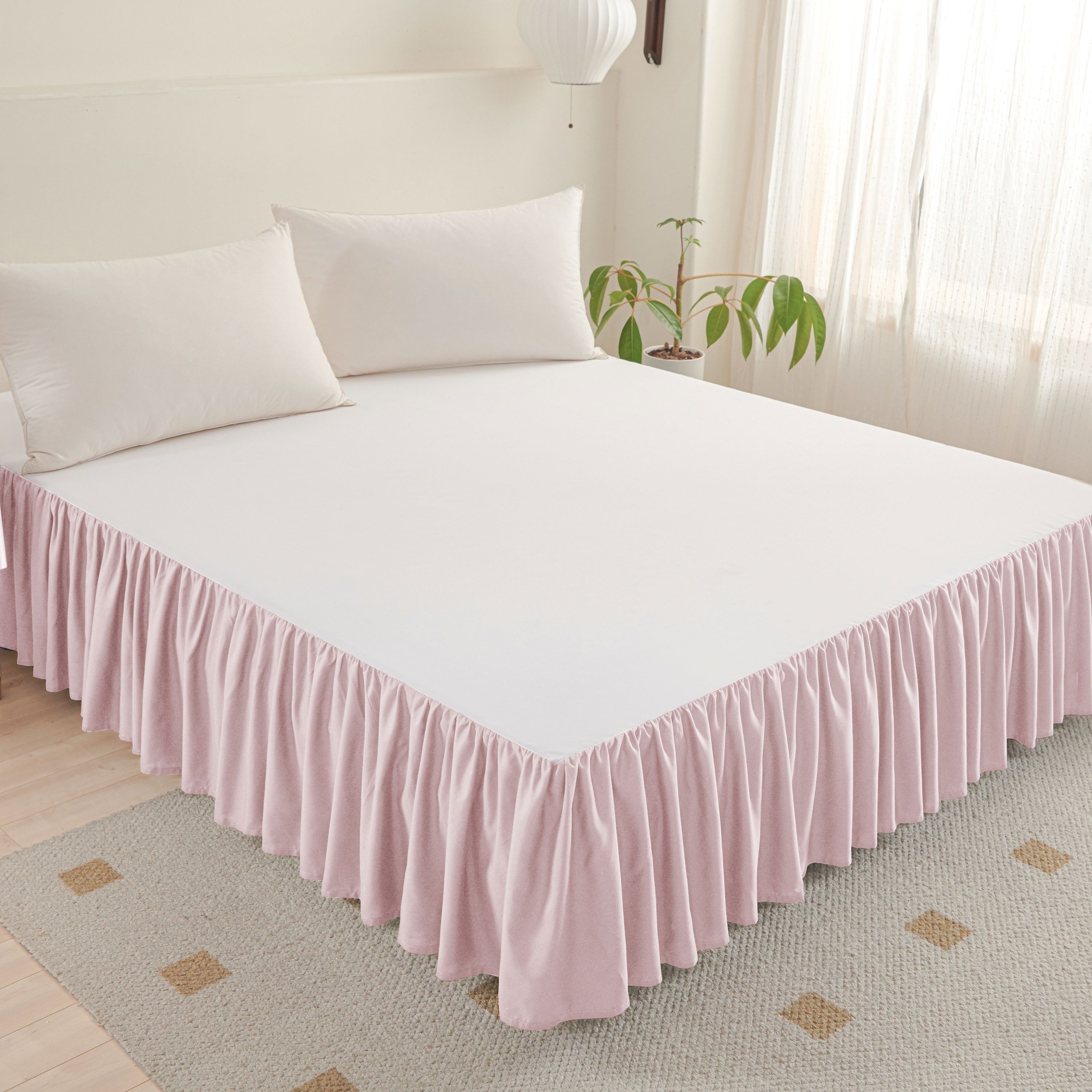 1pc Bed Skirt Elastic Adjustable For Bedroom Living Room Dorm Guest ...