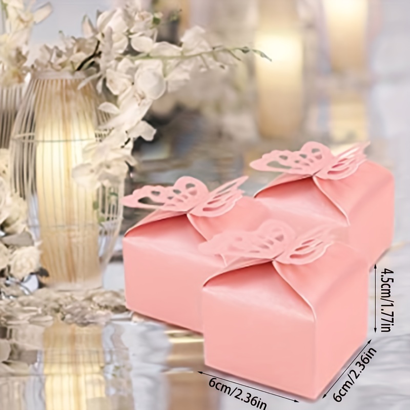 Kslong 50Pcs/Set Flower Butterfly Hollow Candy Box Cookie Gift Boxes  Butterfly Party Decoration Wedding Favors Cute Chocolate Box for Wedding  Bridal