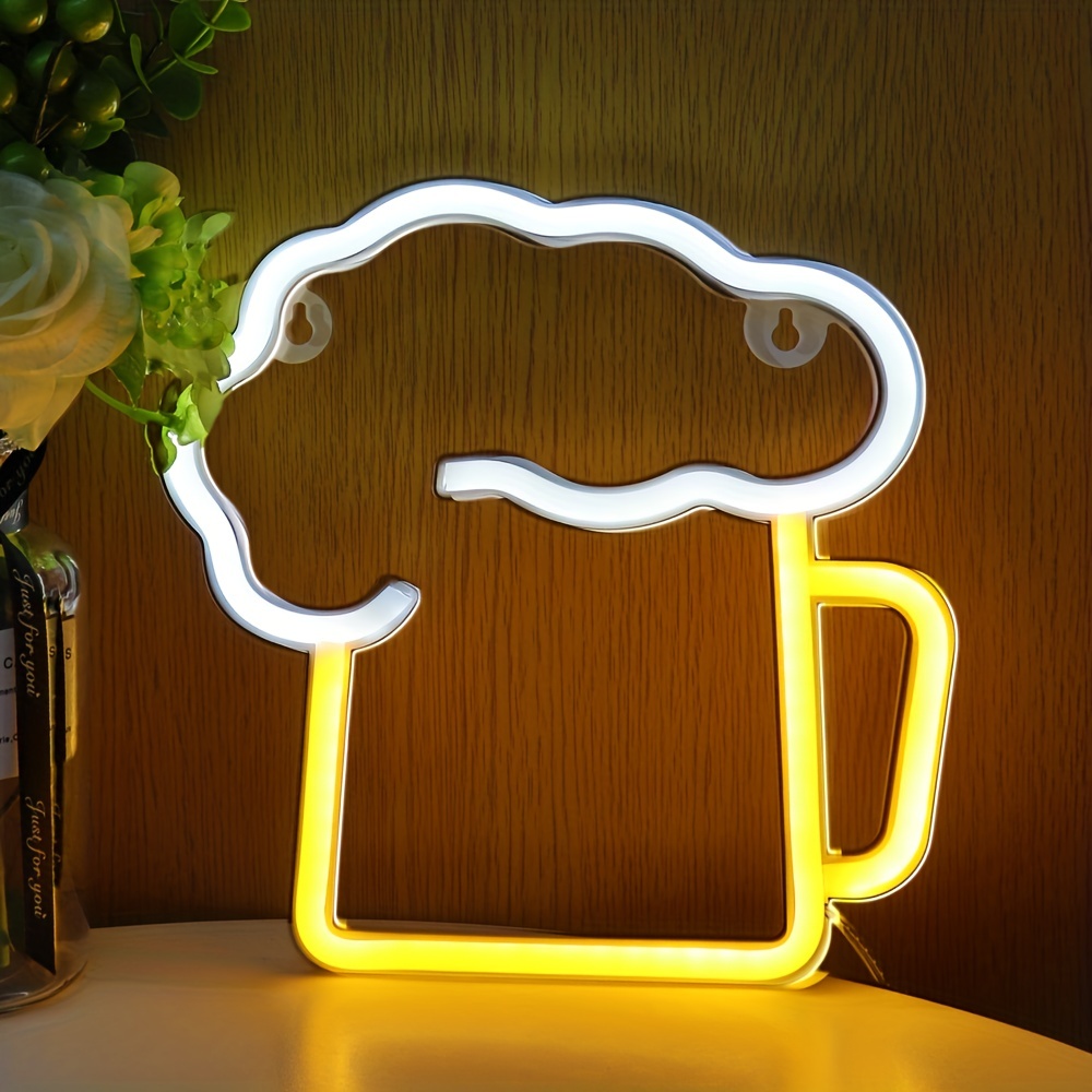 1pc Beer Cup LED Neon Sign Wall Light For Bar Party Decoration 8 66''