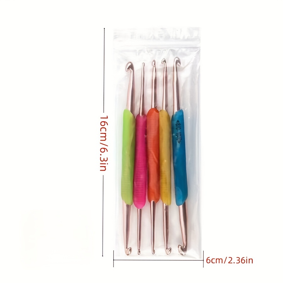 Colorful Tpr Soft Rubber Double-headed Aluminum Crochet Hooks