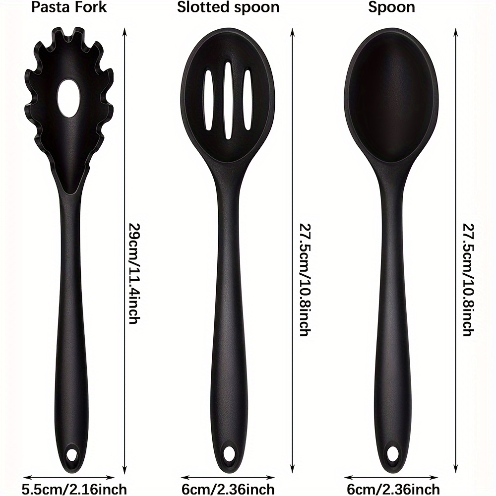 Hit Upon Silicone Cooking Utensils Set Sturdy Steel Inner Core Spatula,  Mixing, Slotted Spoon