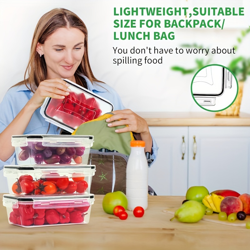 12pcs storage containers portable food sealed fresh keeping box with lid multipurpose leak proof food storage box for grain nuts fruit vegetable and meat kitchen organizers and storage kitchen accessories details 0