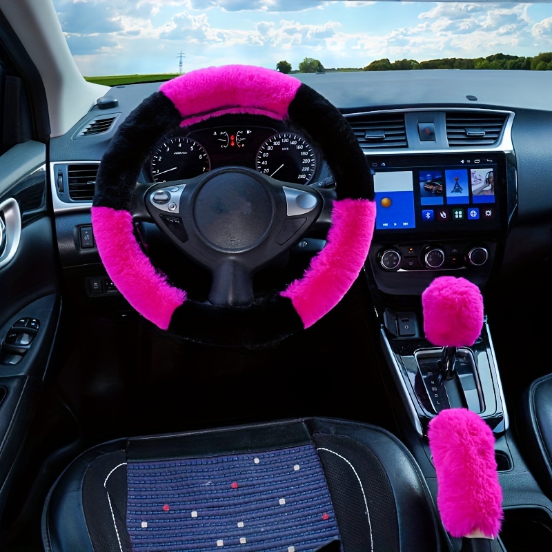 Flexible Car Microfiber Plush Steering Wheel Cover Universal - Temu