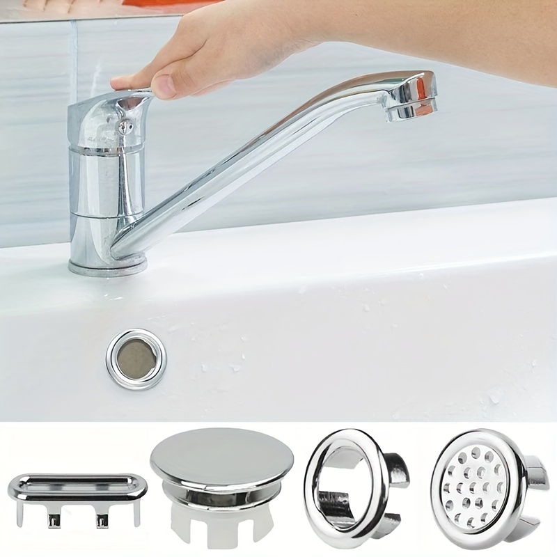 Comprar 4 Uds. Tapa de desbordamiento de agujero de fregadero de plástico  para cocina, baño, embellecedor de lavabo, tapa de drenaje de baño, lavabo,  lavabo, tapón de anillo de desbordamiento redondo