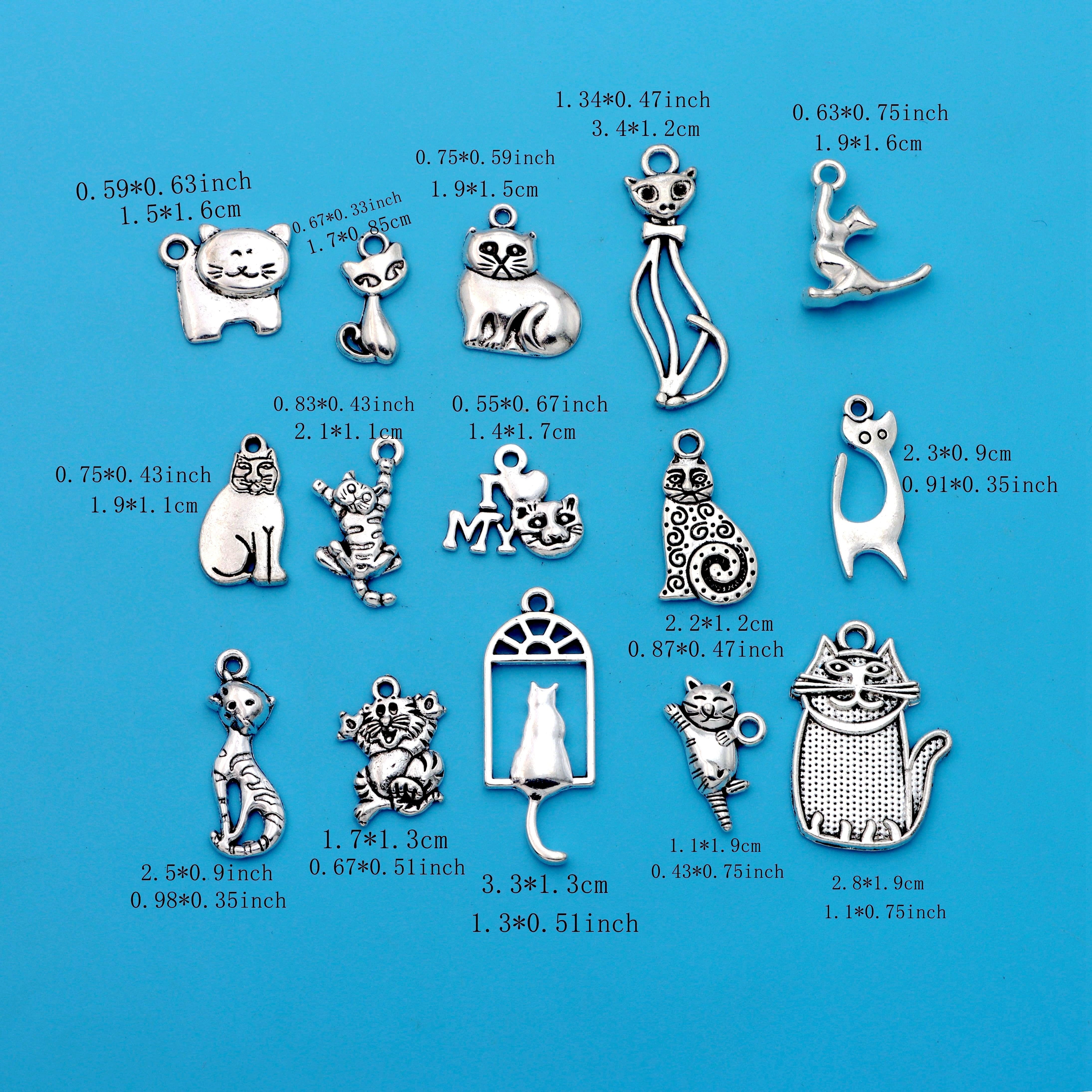 10pcs Cute Cartoon Animal Charms Alloy Enamel Cat Charms for Jewelry, Jewels Making Earrings Pendants Necklaces Craft Gifts,Temu