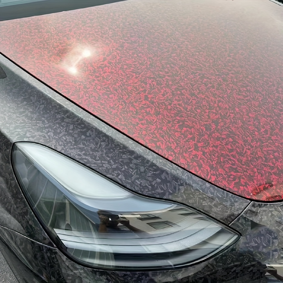 High Gloss Holographic Forged Carbon Vinyl Wrap Film Pet Air - Temu