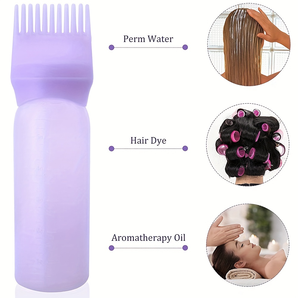 Plastic Root Comb Container Hair Dye Oil Applicator Bottle - Temu