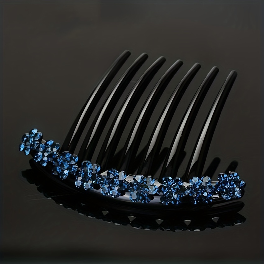 Vintage Rhinestone Flower Hair Comb Pin