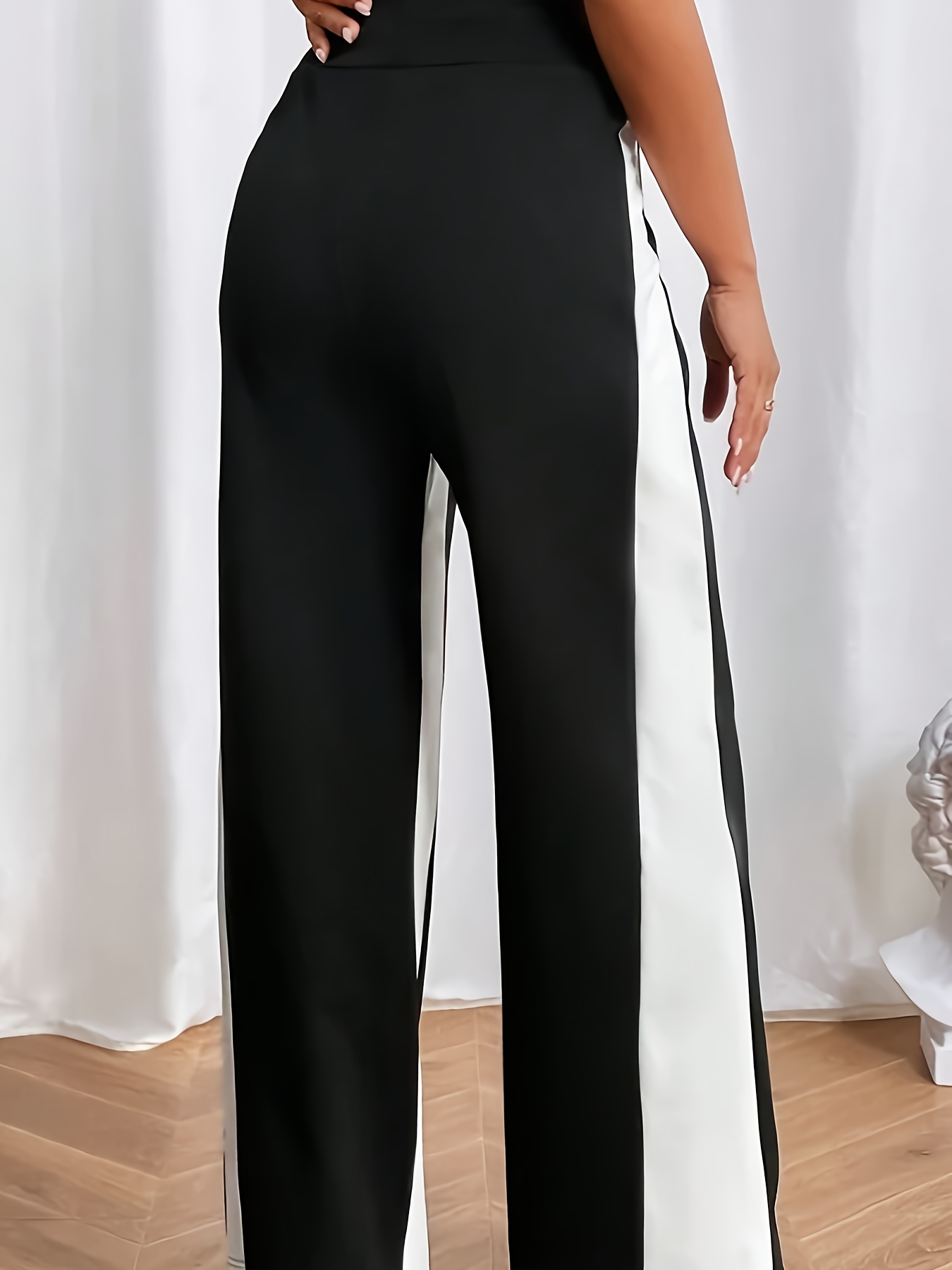 Pantalones Elegantes Talla Grande Pantalones Pierna Ancha - Temu