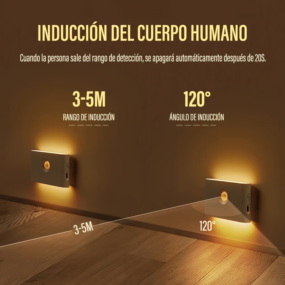 ERY Luz LED para Armario, Batería Recargable De 800 Mah, Luz para