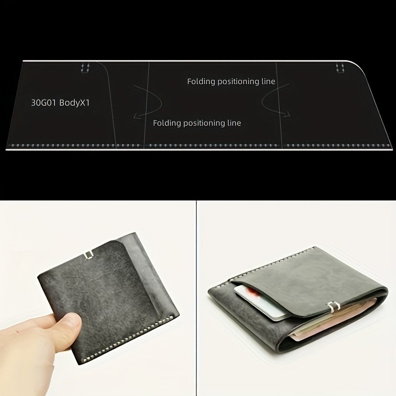 1Set DIY Kraft Paper Template New Fashion Business Fold Wallet Stencil  Sewing Pattern Leather Craft Pattern
