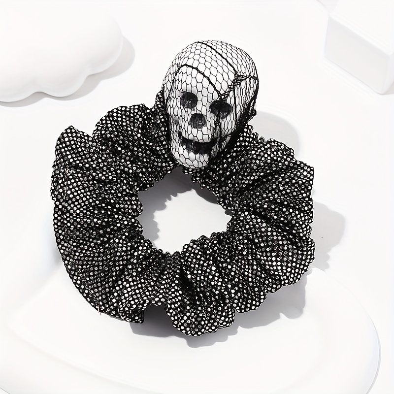 Halloween Hair Scarves Tie Pumpkin Skull Pattern Hair Ring Ponytail Holder  Hair Rope Women Girls Hair Accessories - Temu