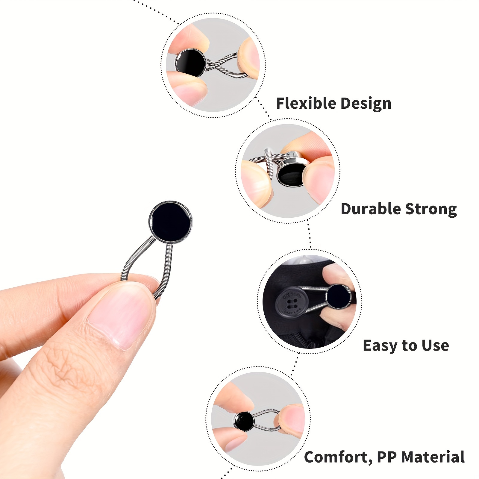 8pcs Pants Extender Button, Pants Waist Silicone Extender Button for Men  and Women