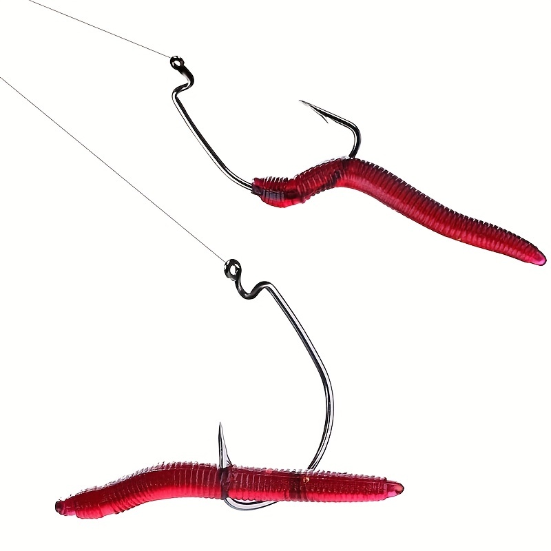 Earthworm Soft Bait Fishing Dark Red Maggot Plastic Lure - Temu Canada