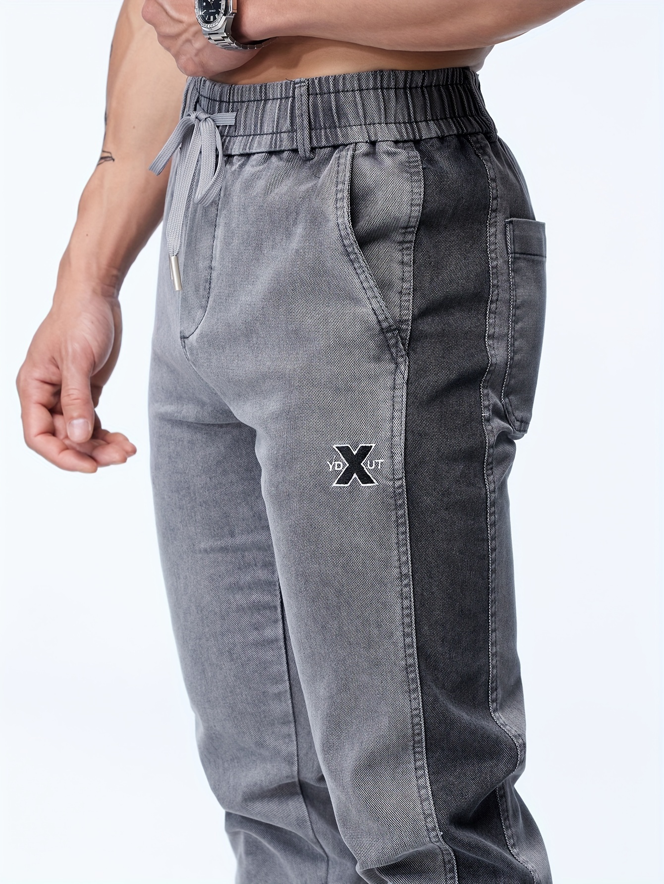 Men's Casual Harem Pants Chic Street Style Tapered Joggers - Temu