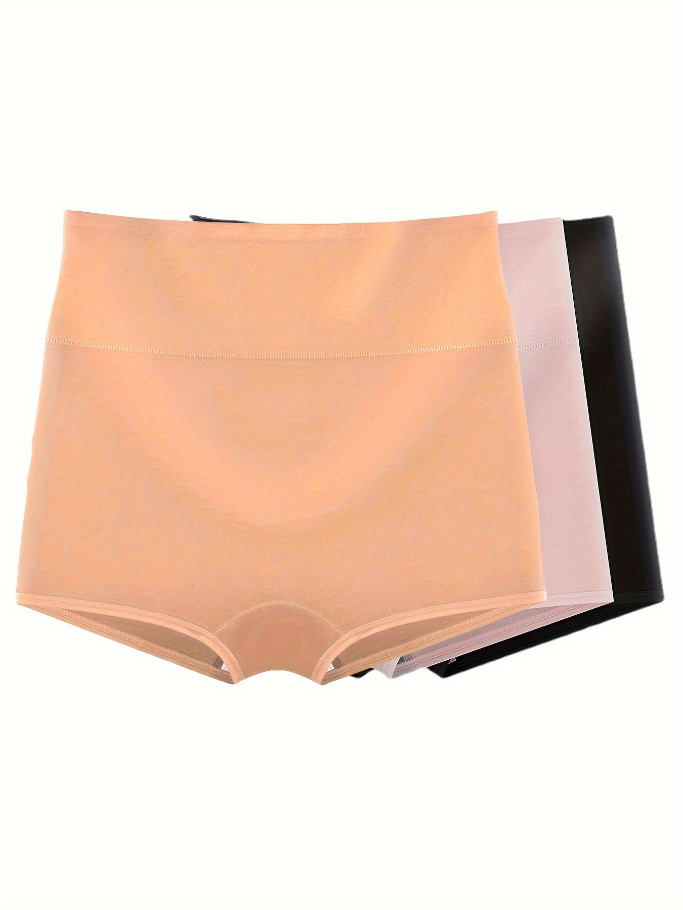 HUPOM Boyshort Underwear For Women Womens Underwear High Waist Casual Tie  Seamless Waistband Beige M