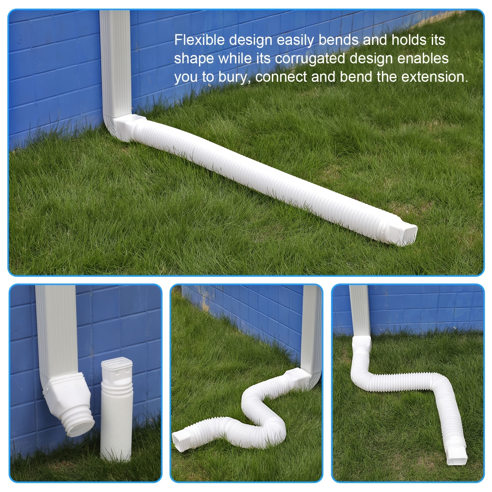 Rain Gutter Downspout Extensions Downspout Extender Downspout Extension Flexible  Shapeable Drain Pipe Gutter Connector Flexible Gutter Extension Drainage  Control Outdoor Plumbing Supply Waterproof 