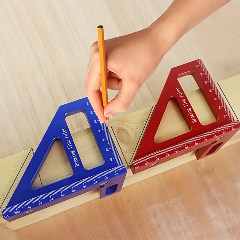 90 Right Angle Stainless Steel Triangle Ruler Woodworking Drawing