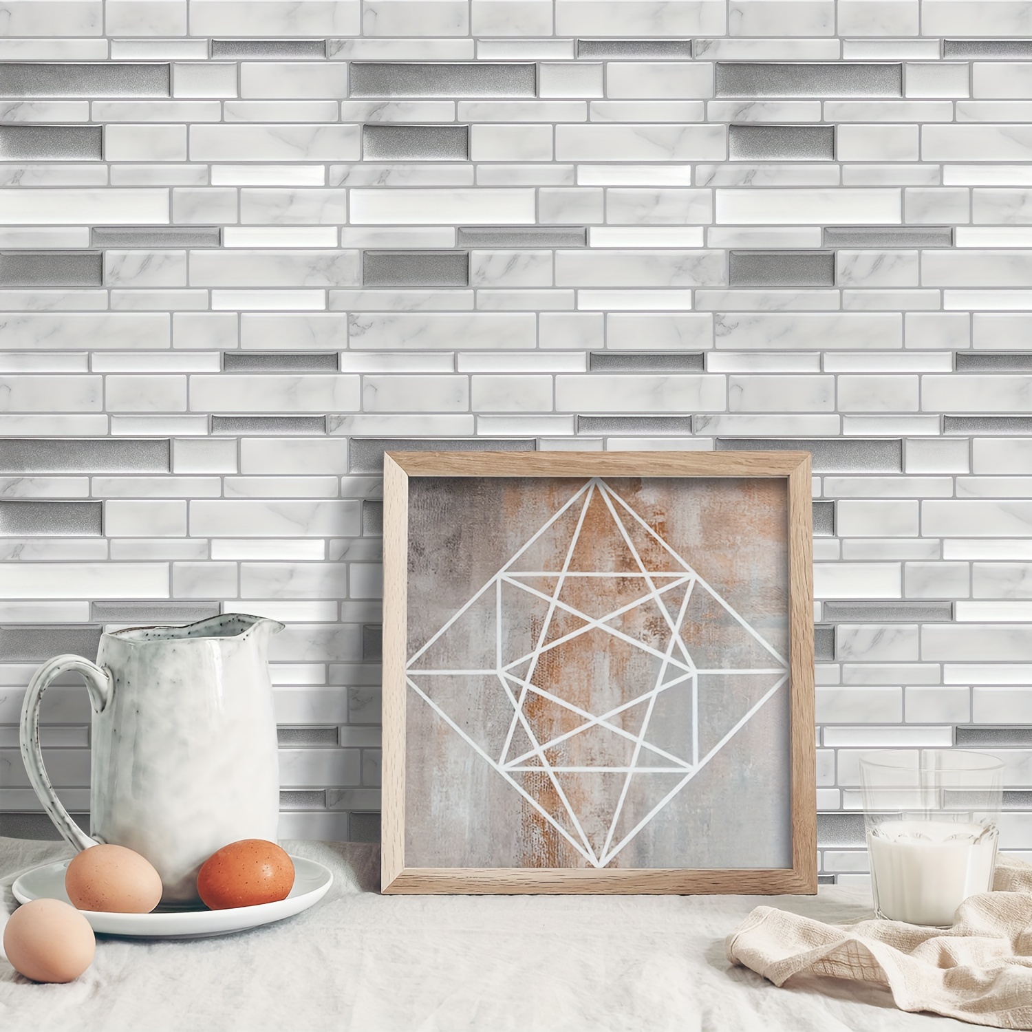 Hiseng Rettangolo Adesivi per Piastrelle da Cucina, Marmo 3D Mosaico Stampa  Impermeabile Adesivo da Parete Formato Autoadesivo Decorativo per Bagno  Decorazioni, 10x10cm (Marrone Mosaico,10Pezzi) : : Casa e cucina