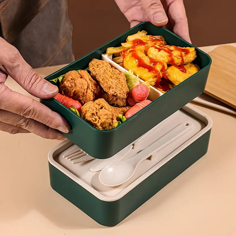 Household New Double-layer Convenient Lunch Box, Multifunctional Reusable Square  Bento Box, For Kitchen, Living Room, Parties, Gatherings, Outdoor  Activities And Other Scenes, Kitchen Supplies - Temu