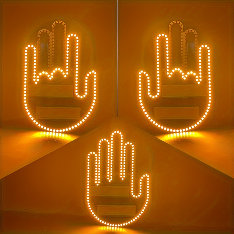 LED Middle Finger Light Middle Finger Gesture Light with Remote