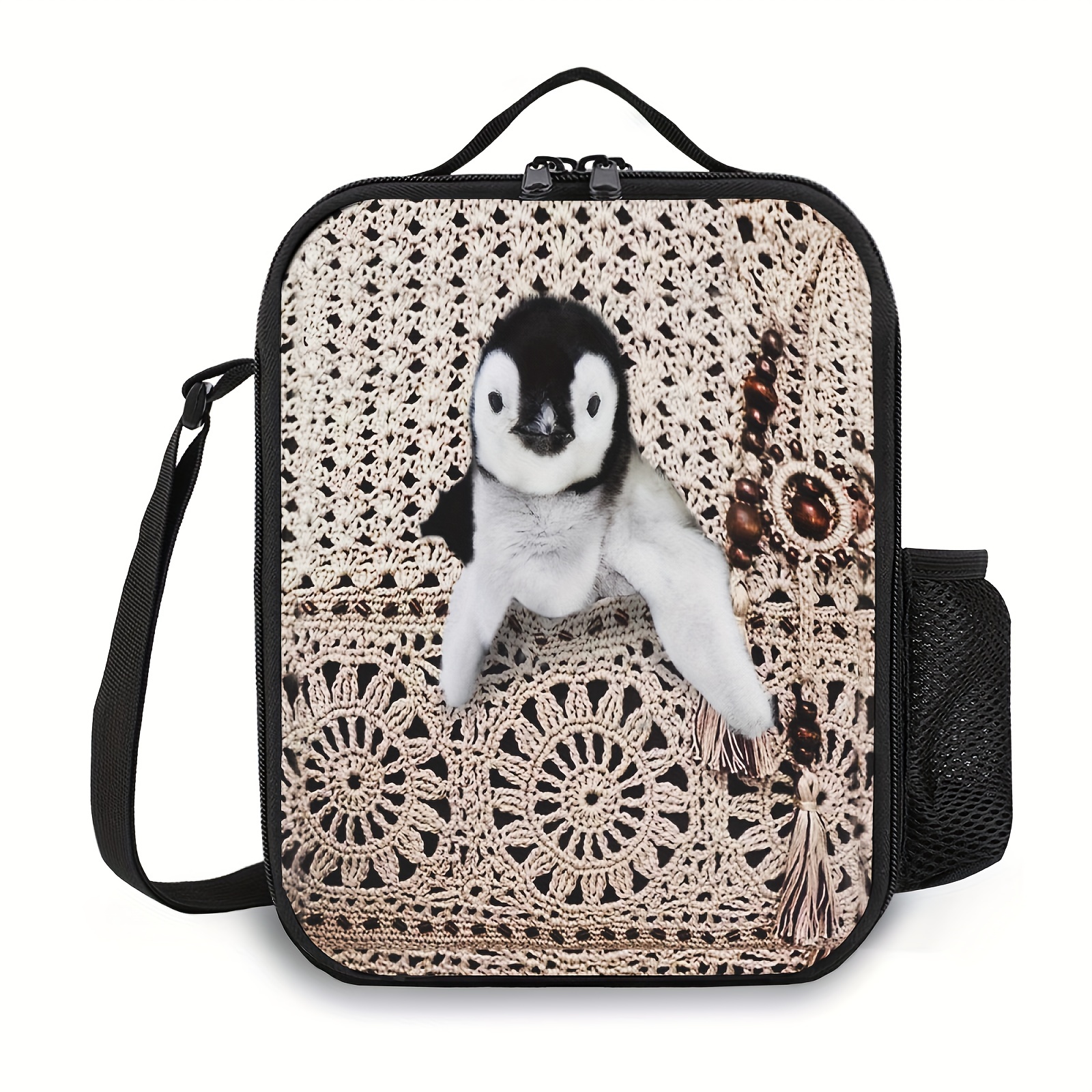 3D Animal Printed Lunch Bag Funny Pattern Insulated Tote Waterproof Organizer