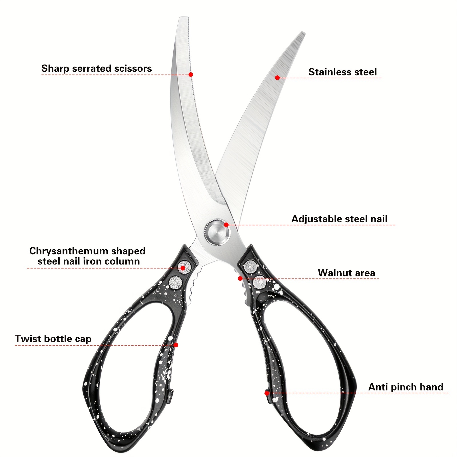 Kitchen Scissors Fish-shaped Multifunctional Kitchen Scissors