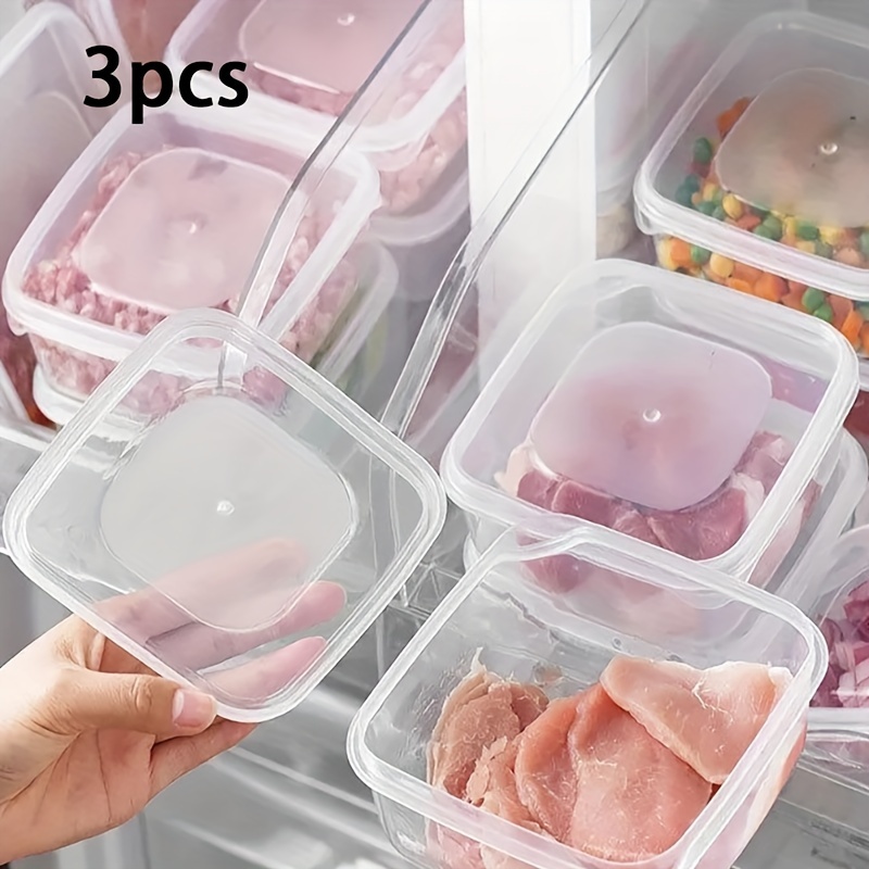 Refrigerator Storage Box Kitchen Transparent With Lid Rectangular Fruit  Vegetable Preservation Box Microwaveable Food Containers