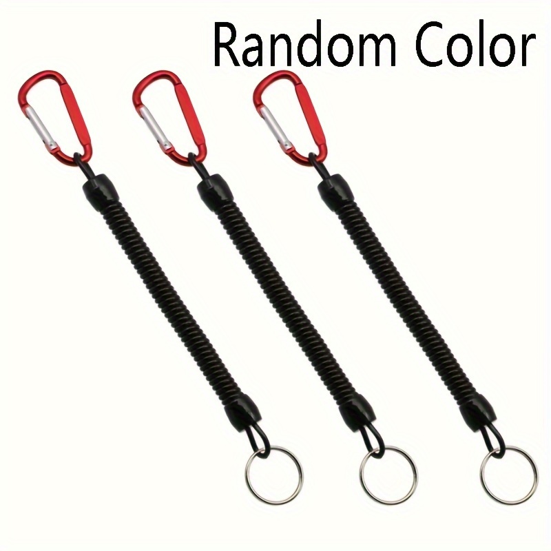 3pcs Fishing Lanyards, Retractable Coiled Tether With Carabiner, Fishing  Tools