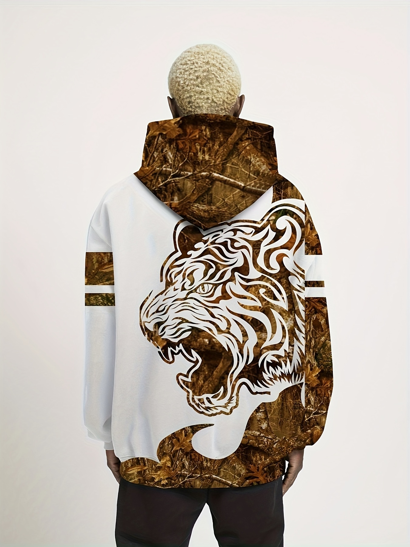 Tiger print hoodie discount mens