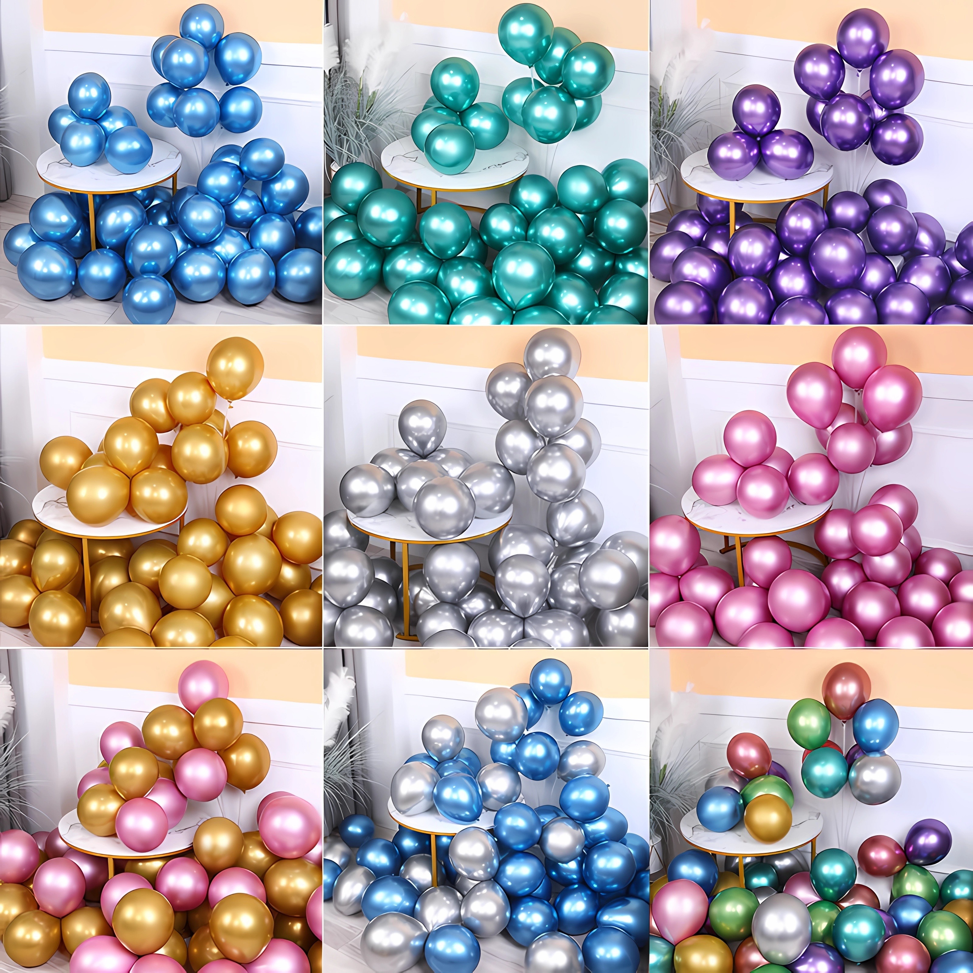 RUBFAC Globos plateados, 120 globos plateados metálicos de 5 pulgadas,  globos de látex plateados gruesos para cumpleaños, boda, baby shower