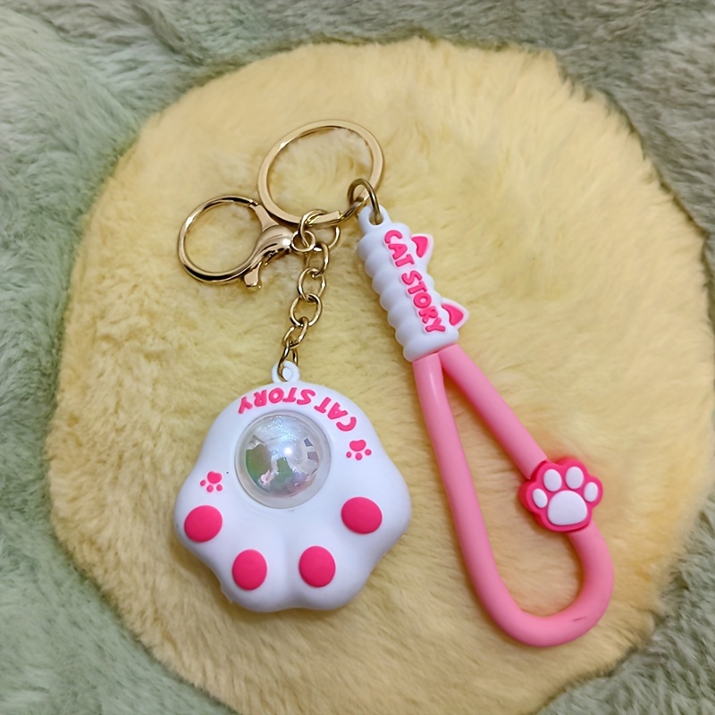 Cat Paw Keychain Pendant with Light for Keys, Backpacks, Wallets